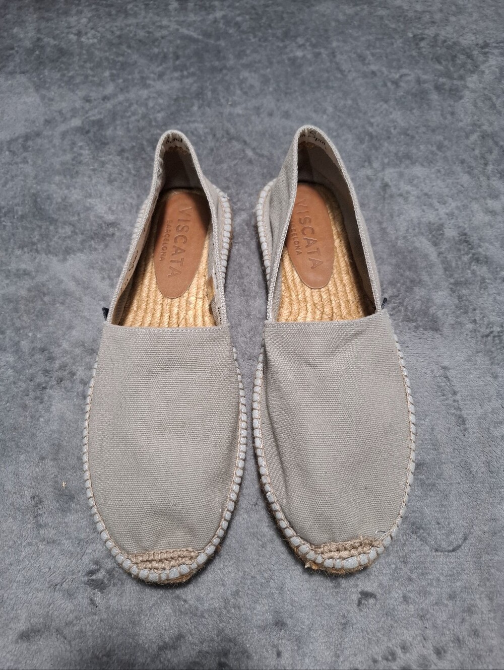 Viscata Men's Canvas Espadrilles Gray Size 43 (US 10) Casual Summer Shoes